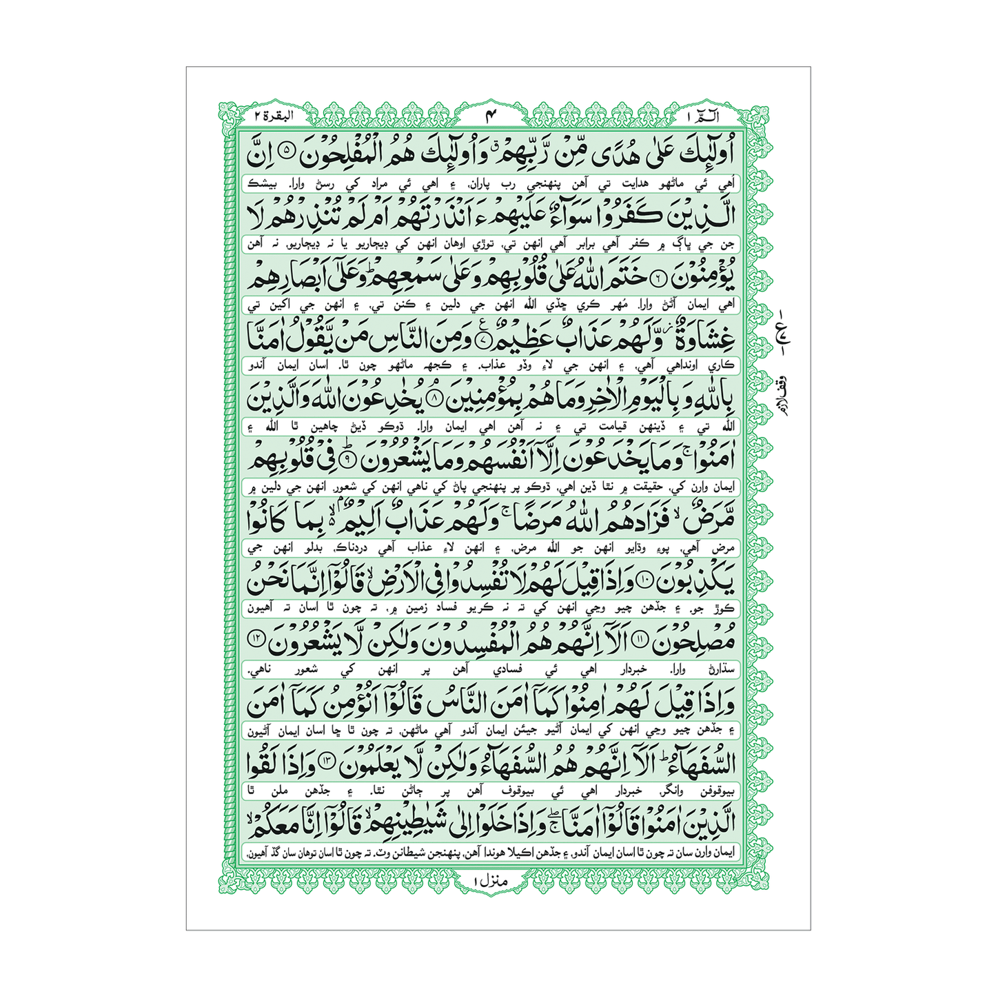 [87/L] Al-Quran-Ul-Kareem With Kanzul Iman (Sindhi Translation - Hazrat Mufti Muhammad Umer Khilji Qadri) - Bold Fonts